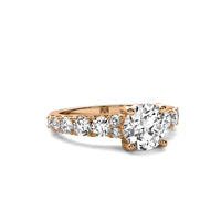 Helena Round Solitaire with Hidden Halo and Accent Diamonds