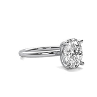 High Set Oval Solitaire Diamond Ring