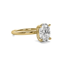 High Set Oval Solitaire Diamond Ring