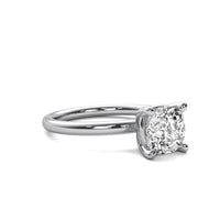 High Set Cushion Solitaire Diamond Ring
