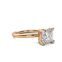 High Set Princess Solitaire Diamond Ring