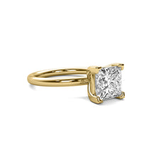High Set Princess Solitaire Diamond Ring