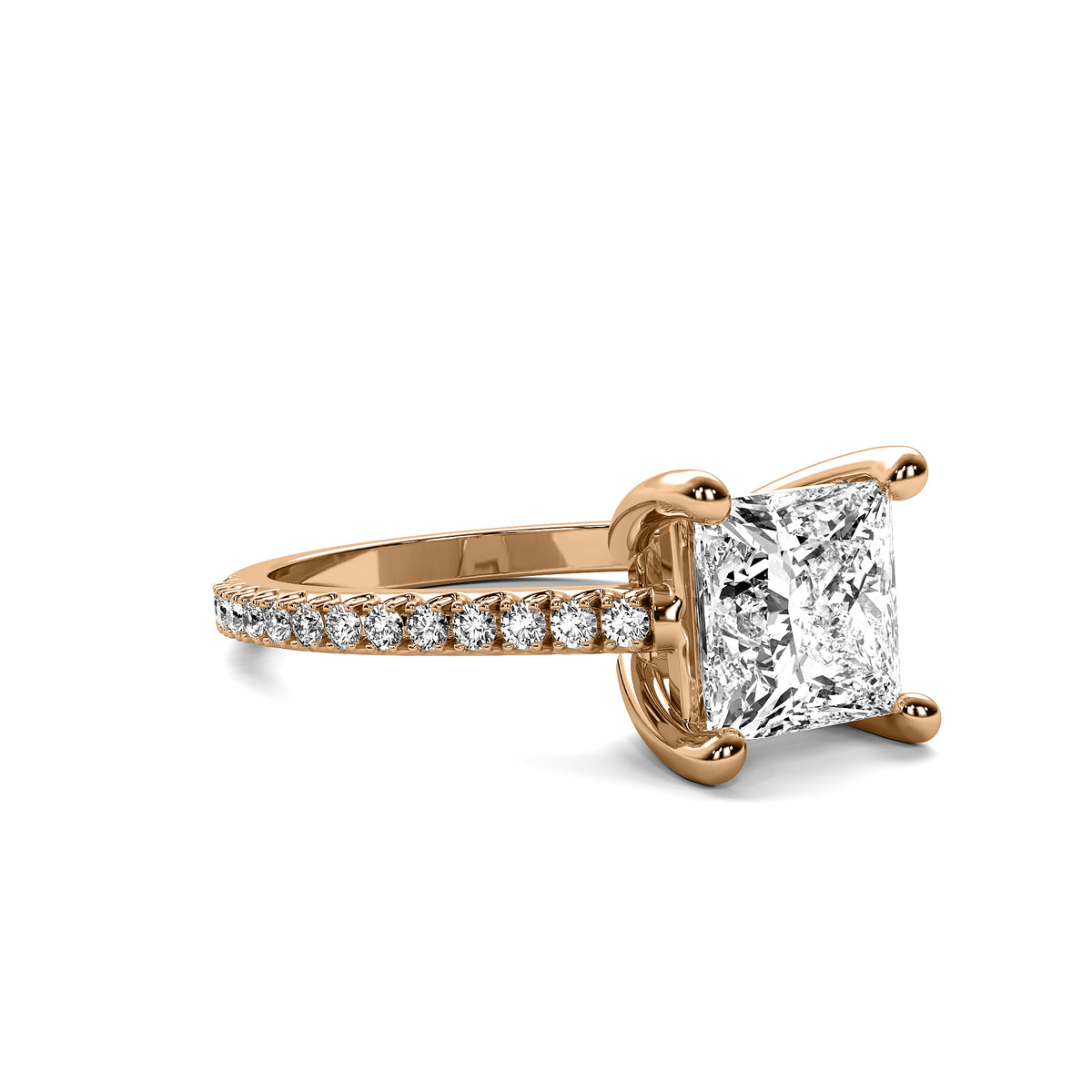 High Set Accent Princess Diamond Ring