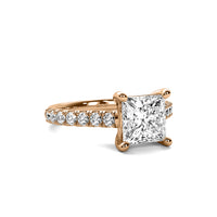 Half Accent Princess Diamond Ring