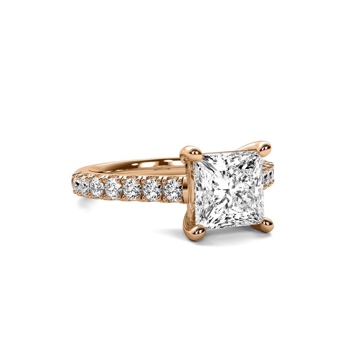 Half Accent Princess Diamond Ring