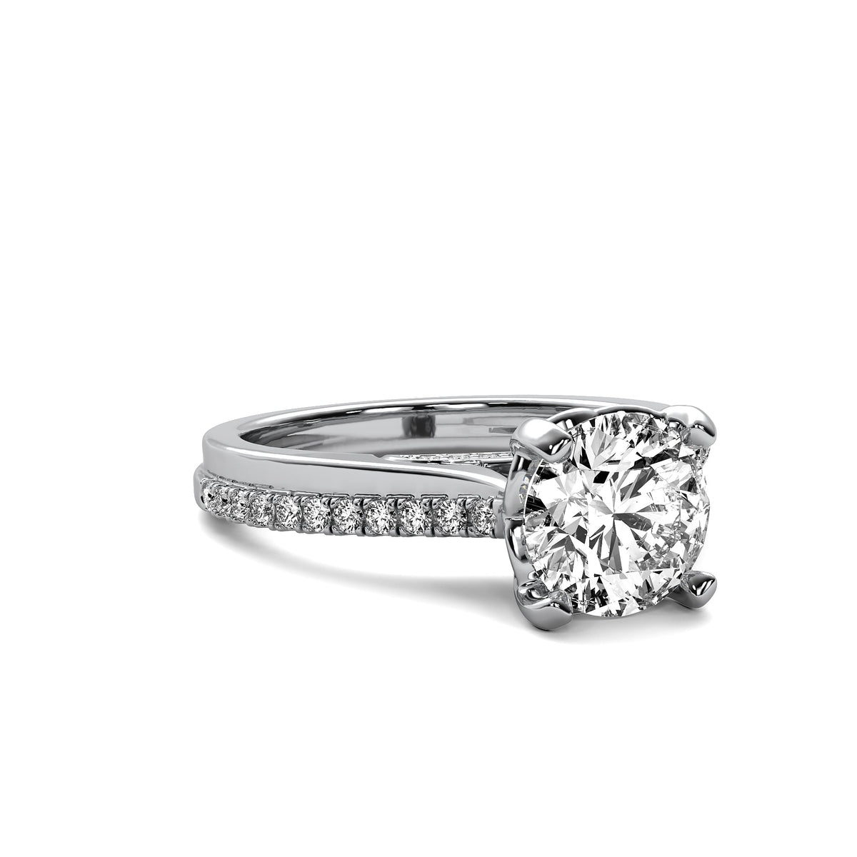 Emilia Accent Round Diamond Ring