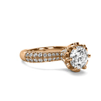 Florence Round Soliatire with Hidden Halo and Accent Diamonds