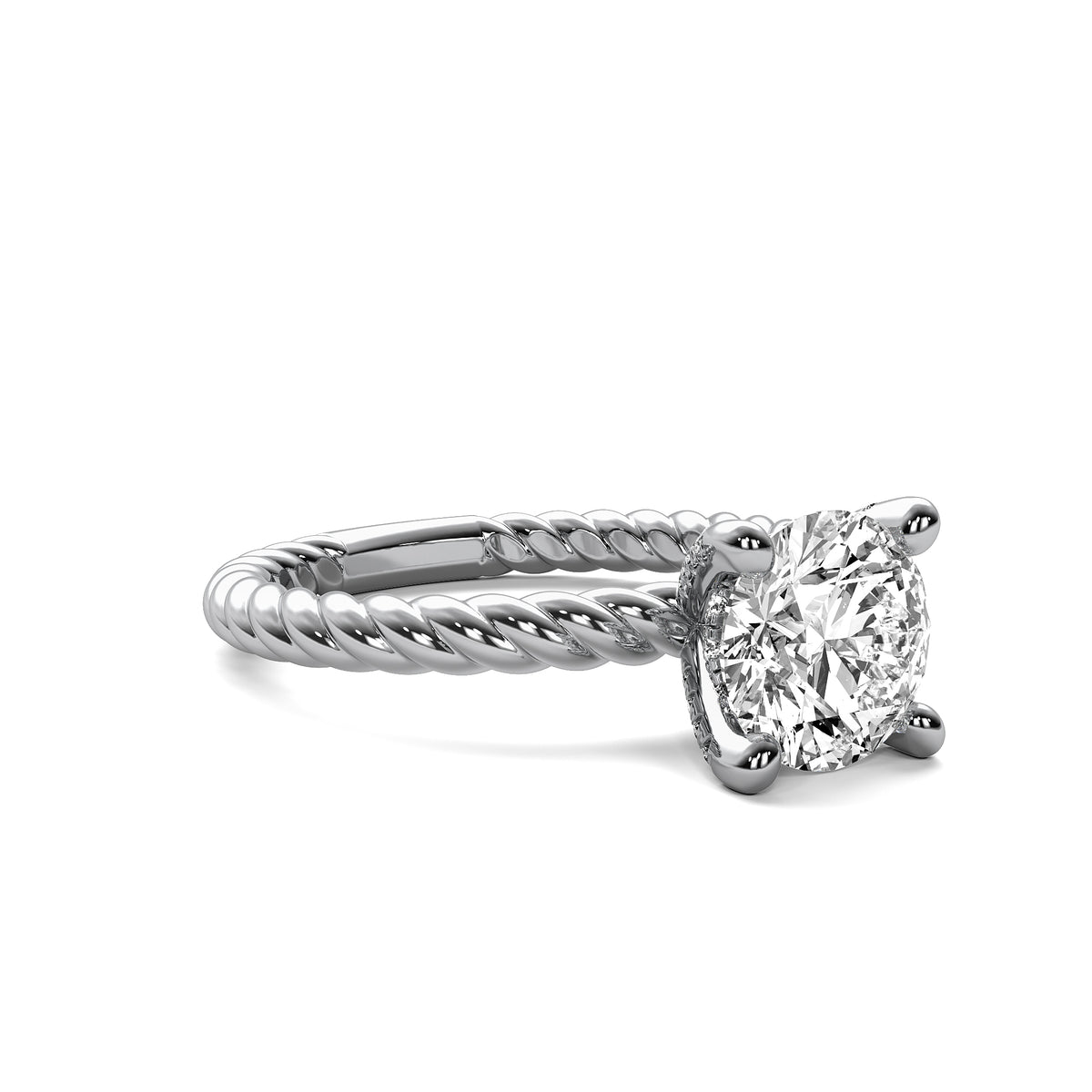 Maude Round Solitaire with Hidden Halo and Twist