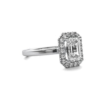 Selene Halo Accent Emerald Diamond Ring