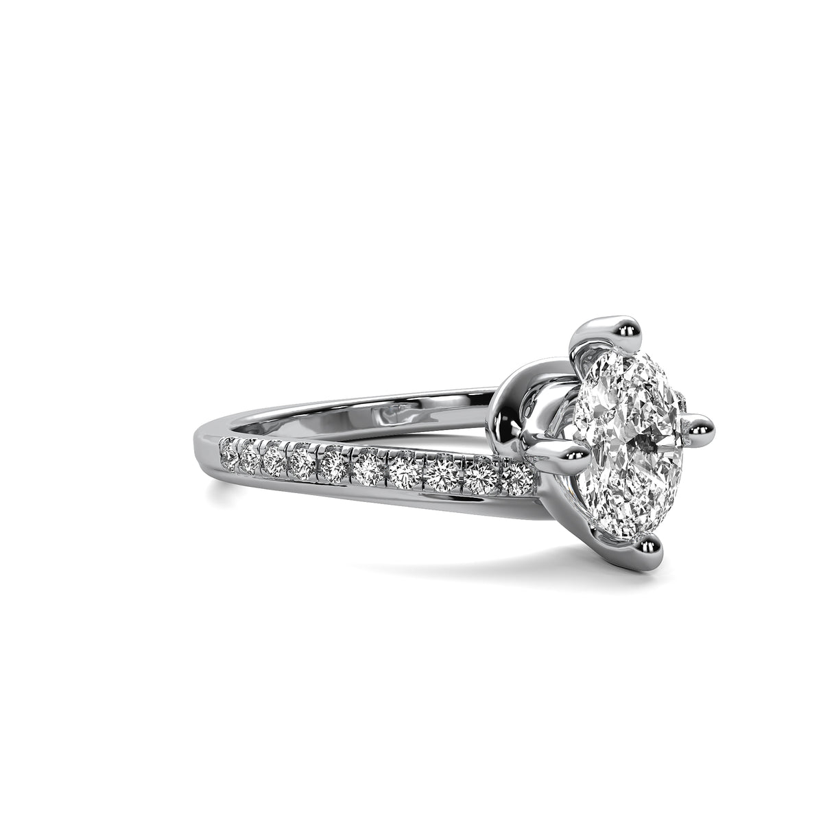 Isla Accent Oval Diamond Ring