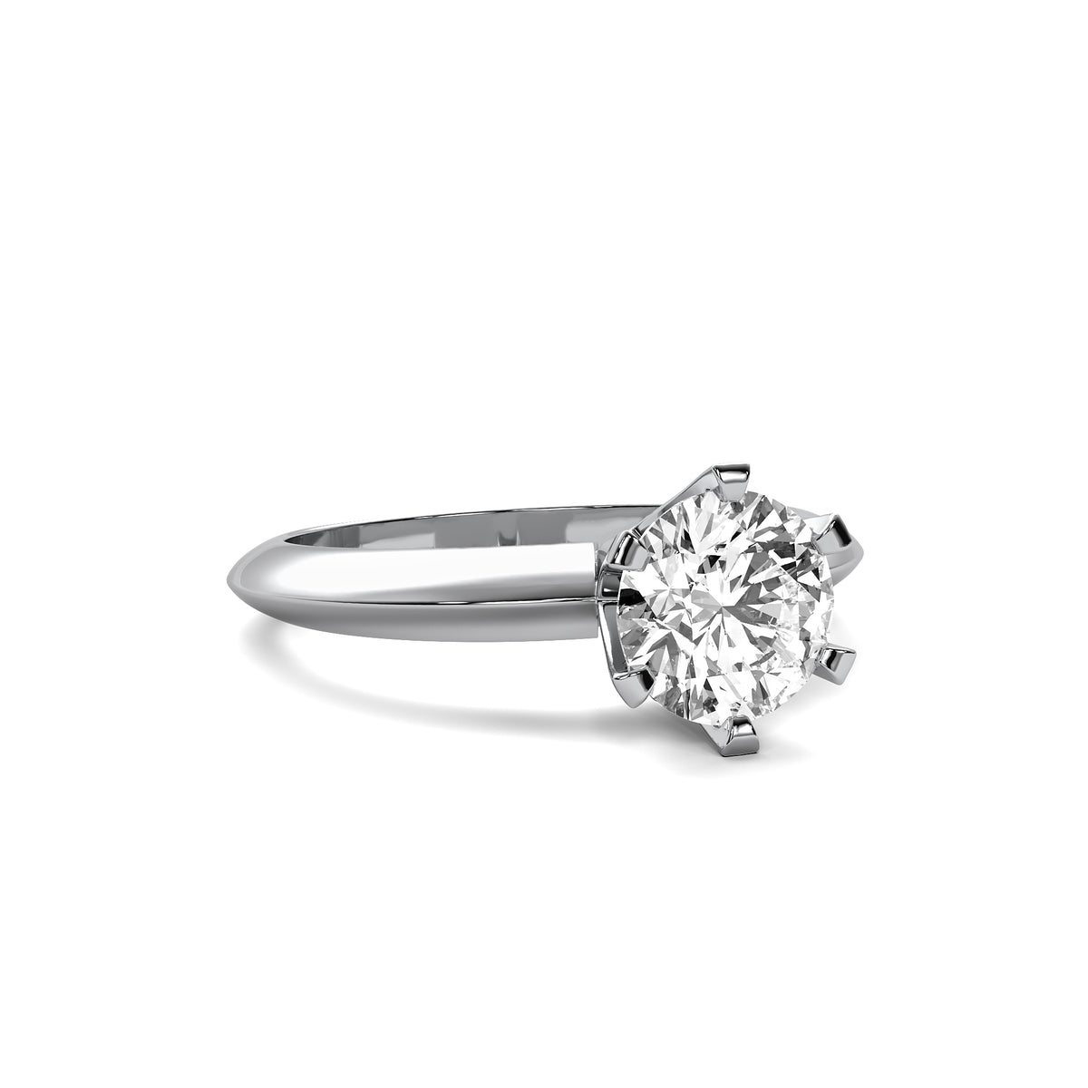 Classic Round Solitaire Diamond Ring - Six Prong