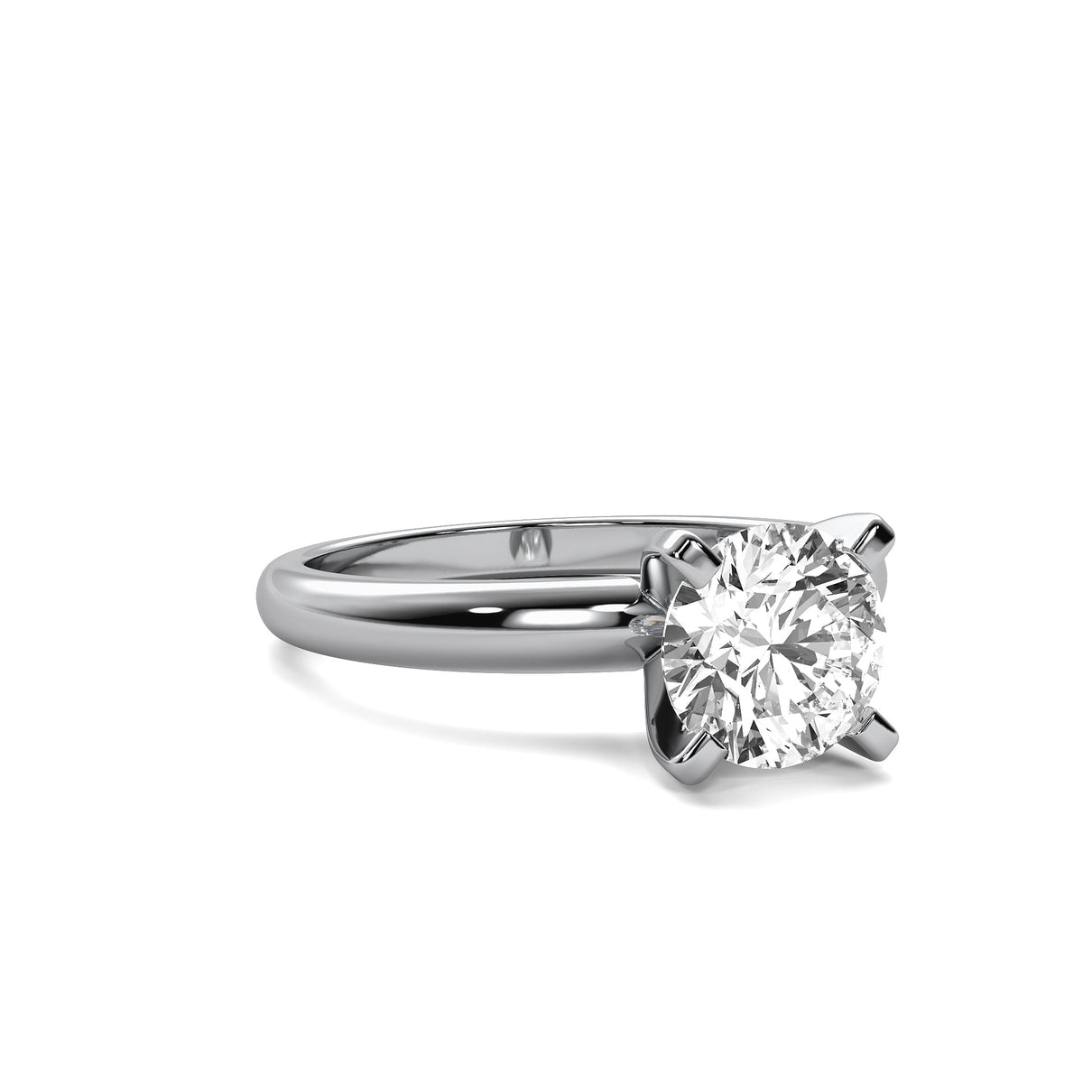 Classic Round Solitaire Diamond Ring - Four Prong