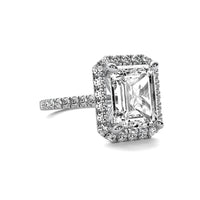 Ava Halo Accent Emerald Diamond Ring