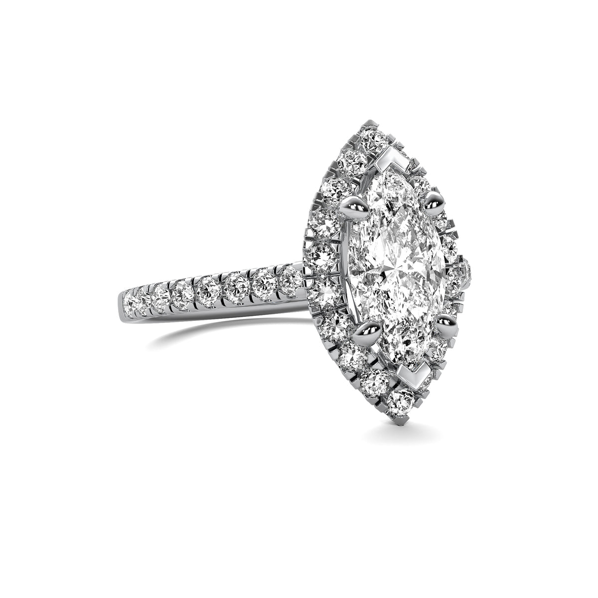 Ava Halo Accent Marquise Diamond Ring