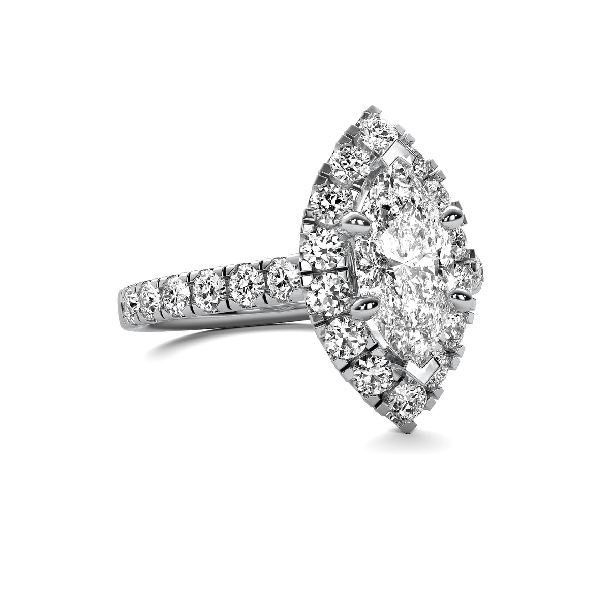 Noelle Halo Accent Marquise Diamond Ring