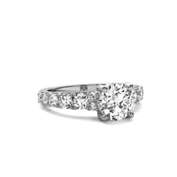 Helena Round Solitaire with Hidden Halo and Accent Diamonds