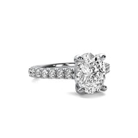Half Accent Oval Diamond Ring
