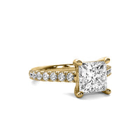 Half Accent Princess Diamond Ring