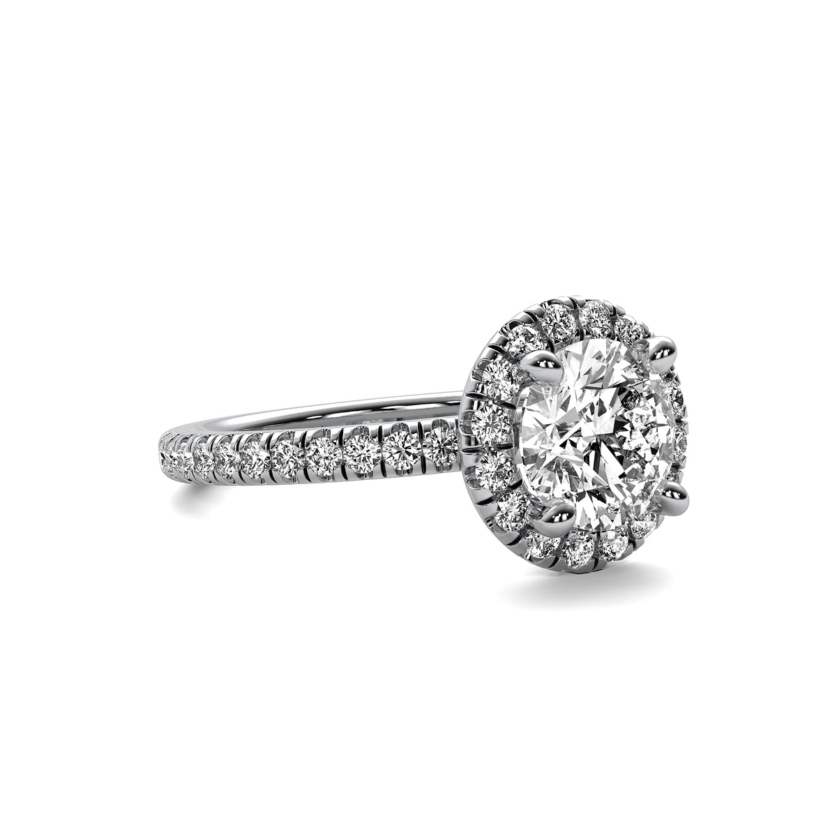 Selene Halo Accent Round Diamond Ring