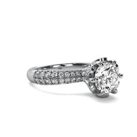 Florence Round Soliatire with Hidden Halo and Accent Diamonds