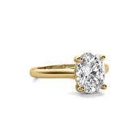 Modern Cathedral Oval Solitaire Diamond Ring