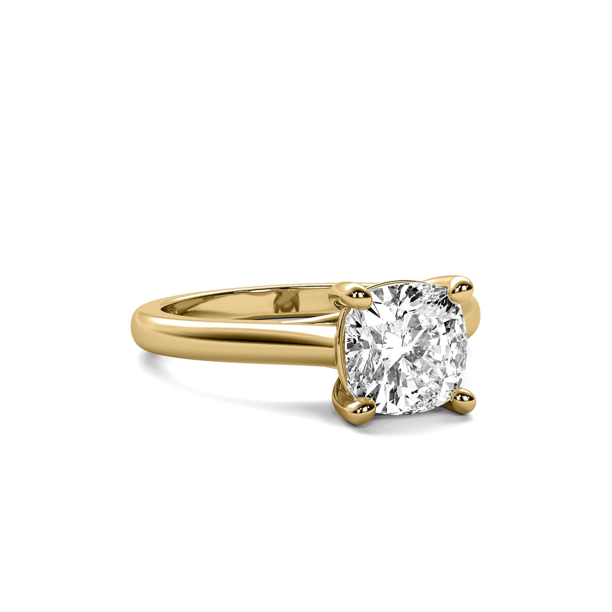 Modern Cushion Solitaire Diamond Ring