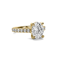 Half Accent Oval Diamond Ring
