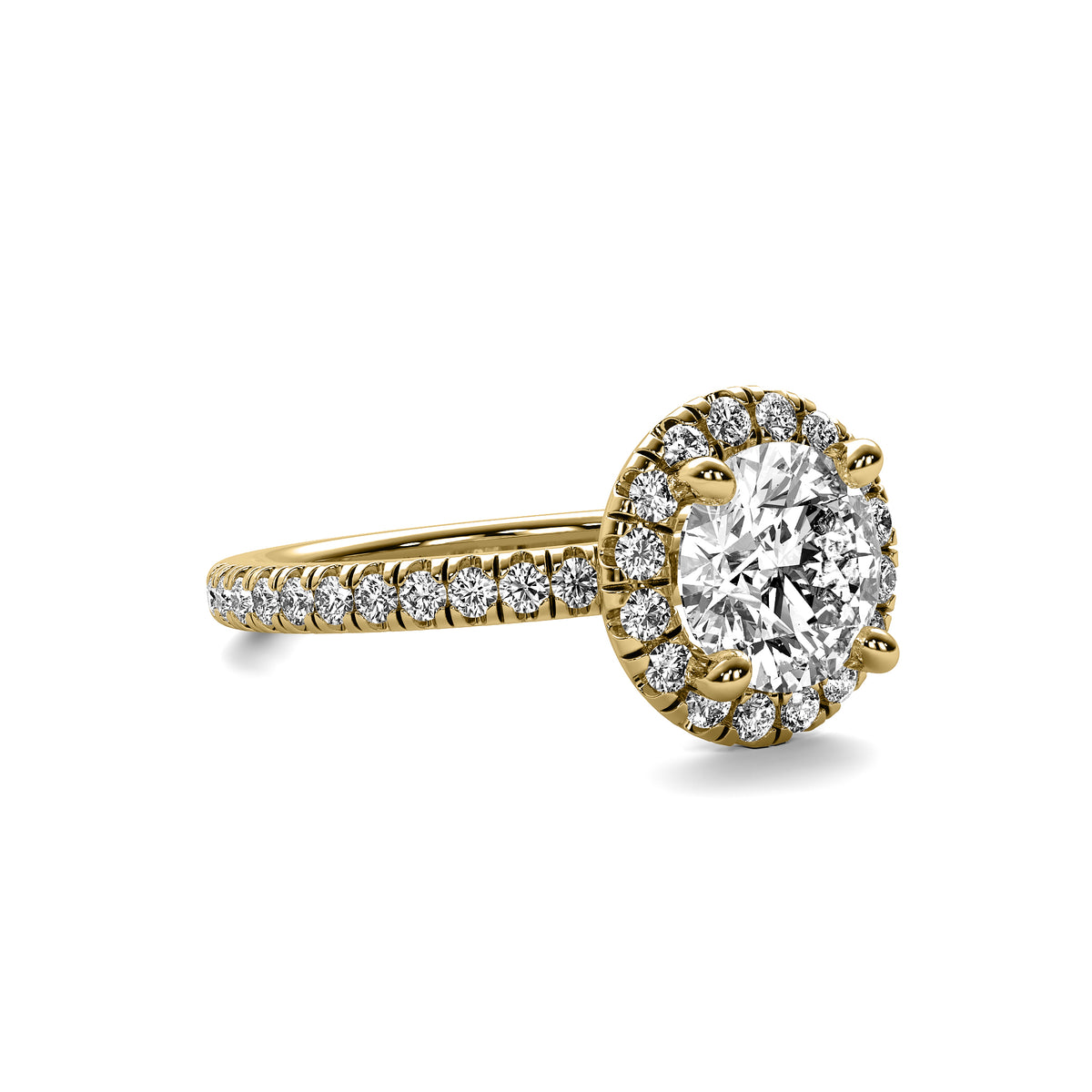 Selene Halo Accent Round Diamond Ring