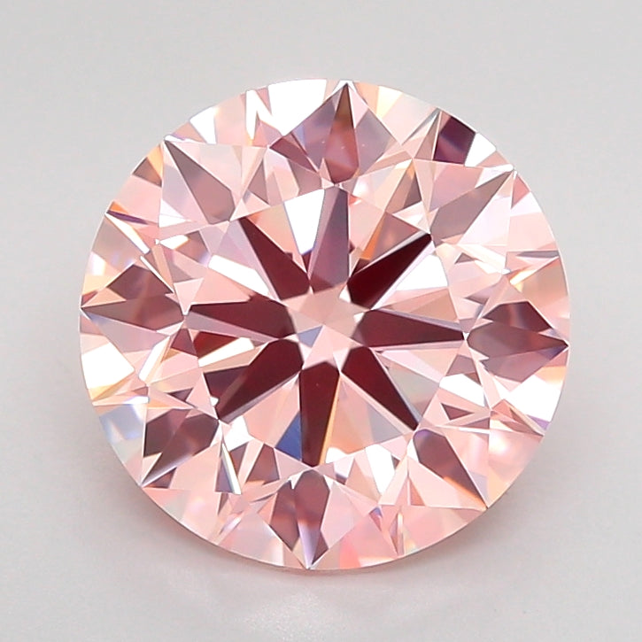 Fancy Vivid Pink Round Lab Diamond-KB38-12-D