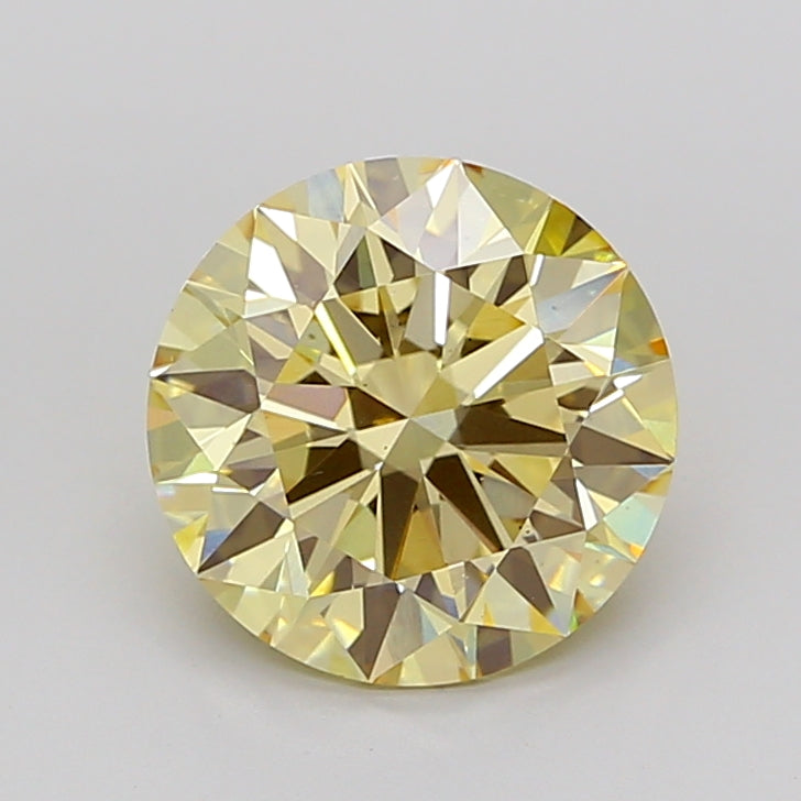 Fancy Yellow Round Lab Diamond-A33-8-B
