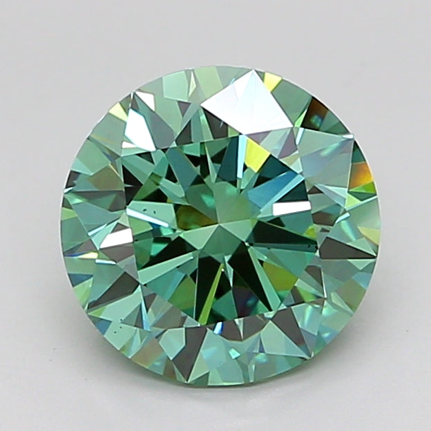 Fancy Vivid Green Round Lab Diamond-KB38-8-C
