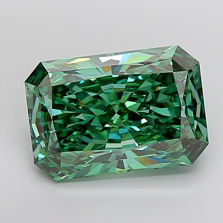 Fancy Vivid Green Radiant Lab Diamond-KB38-23-A
